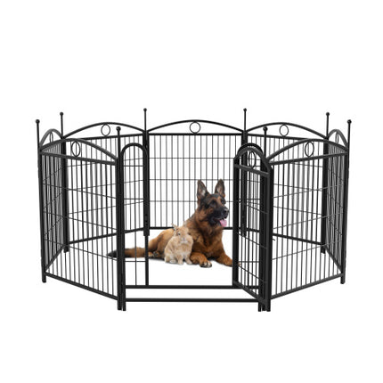 Clôture métallique pour chien de 32 pouces à 8 panneaux