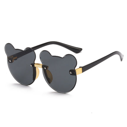 Lunettes de soleil pour enfants avec oreilles de chat, forme sans cadre