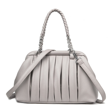 Nouveau sac en cuir tissé plissé de grande capacité à la mode