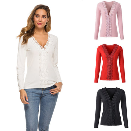 Lace Long Sleeve Slim Fit Top