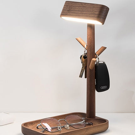 Lampe de bureau LED en noyer noir nordique