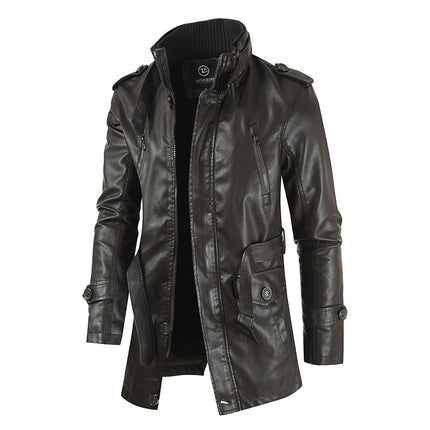 Men's Fleece-Lined Leather Coat
