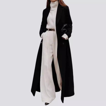 &nbsp;Leisure Long Pure Color Woolen Coat