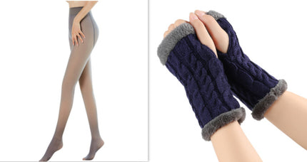 Gants moelleux doublés de polaire, tricotés torsadés, fuites de doigts