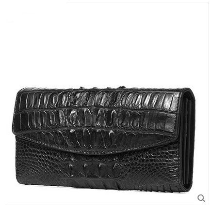 Back Bone Women’s Crocodile Leather Tri-fold Wallet Clutch