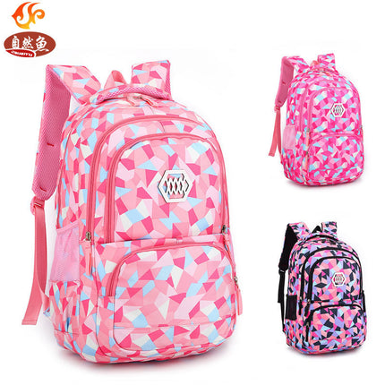 Sac d'école à double bandoulière pour filles Han Edition College Wind pour les enfants de la 3e à la 6e année