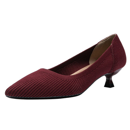 Women's Pointed Toe Pumps, Stiletto Heel, Mesh Fabric