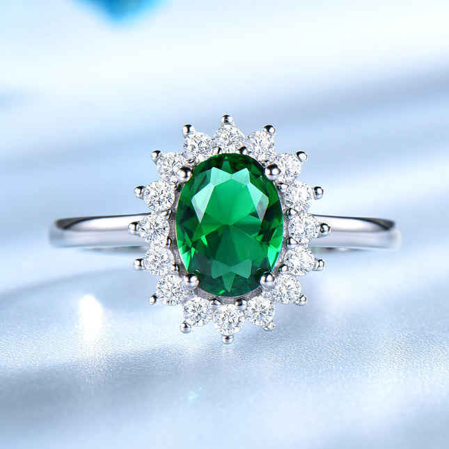 Bague élégante en pierre tricolore