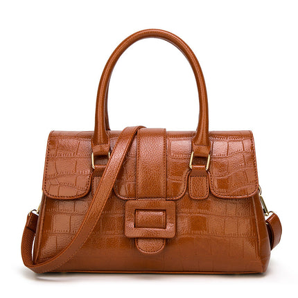 Sac à main en cuir PU noble pour femme avec motif crocodile