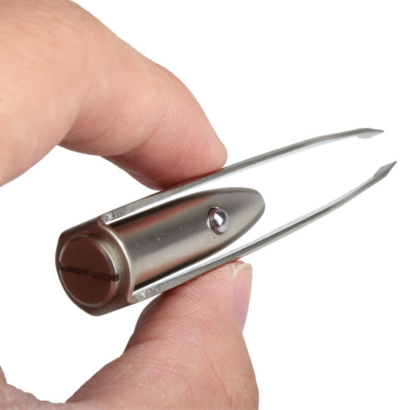 Makeup Tool LED Light Eyelash Eyebrow Hair Removal Tweezer