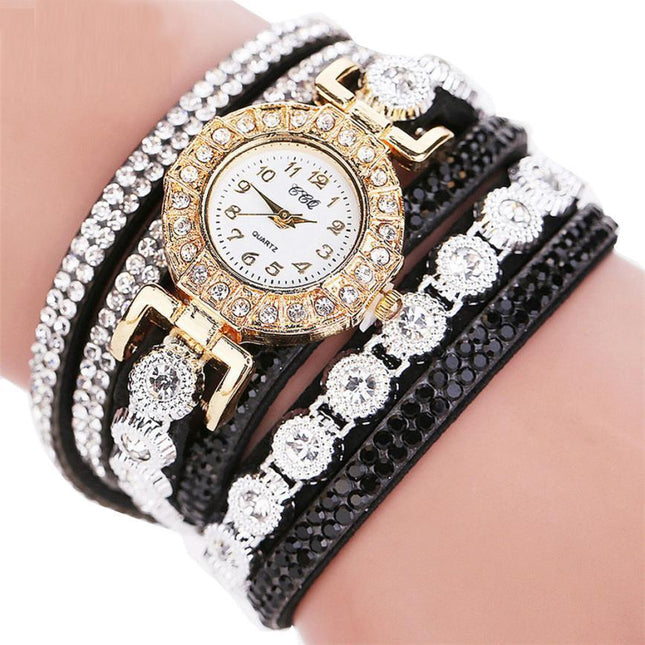 Montres-bracelets en cuir PU et strass