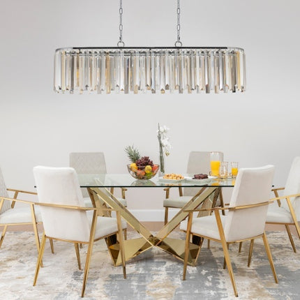 Lustre en cristal ovale moderne