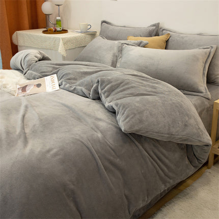 4-Piece Plush Fleece Duvet Cover Set