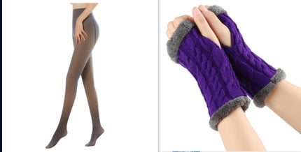 Gants moelleux doublés de polaire, tricotés torsadés, fuites de doigts