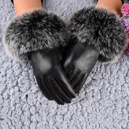 Gants chauds doublés de polaire en peau de mouton pour femmes