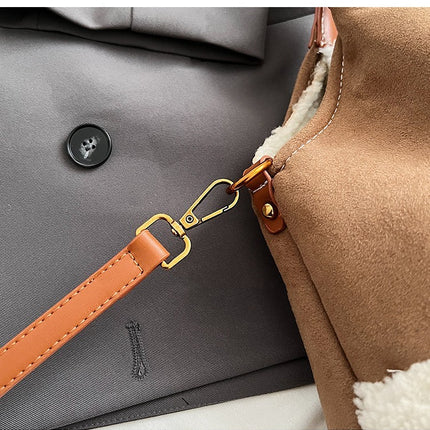 Lot de 2 sacs à main en daim de grande capacité pour femme en peluche pour l'hiver