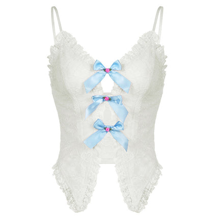 Sweet And Spicy Lace Ruffled V-neck