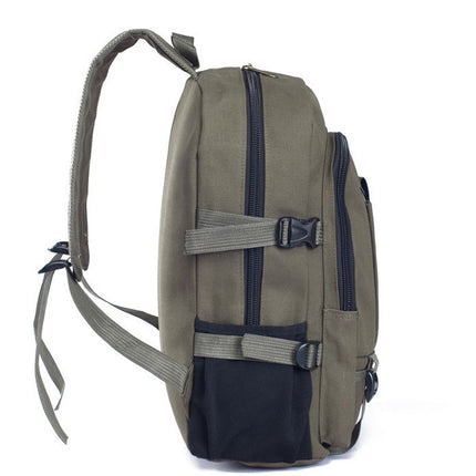 Sac à dos en toile pour homme - Sac d'étudiant durable avec fermeture éclair, 44 x 28 x 16 cm, élégant et pratique