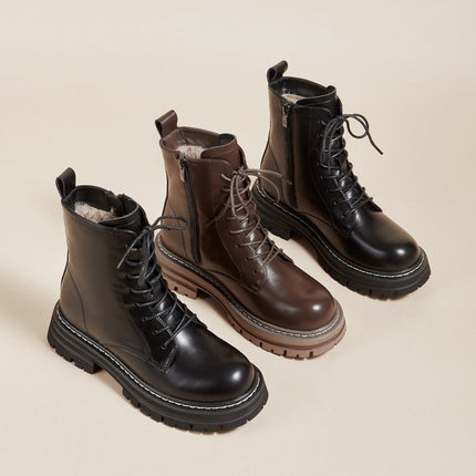 Bottines à lacets de style rétro britannique pour hommes