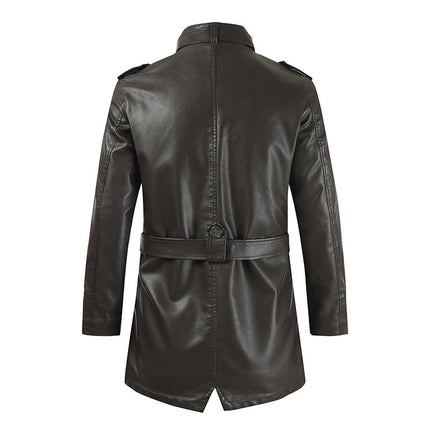 Men's Fleece-Lined Leather Coat