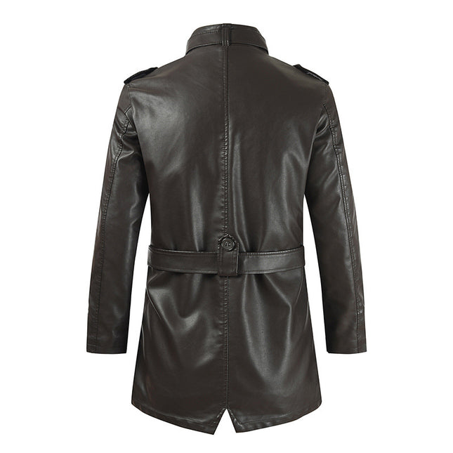 Men's Fleece-Lined Leather Coat