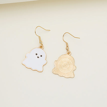 Boucles d'oreilles en alliage avec gouttes d'huile effrayantes