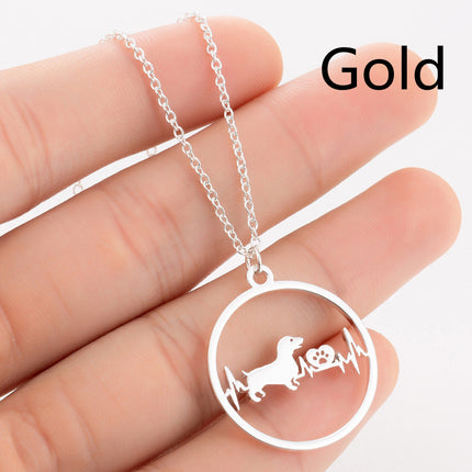 Pet Dog Footprints Paw Necklace