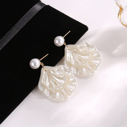 Boucles d'oreilles en coquillage et perles de style nouveau