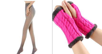 Gants moelleux doublés de polaire, tricotés torsadés, fuites de doigts