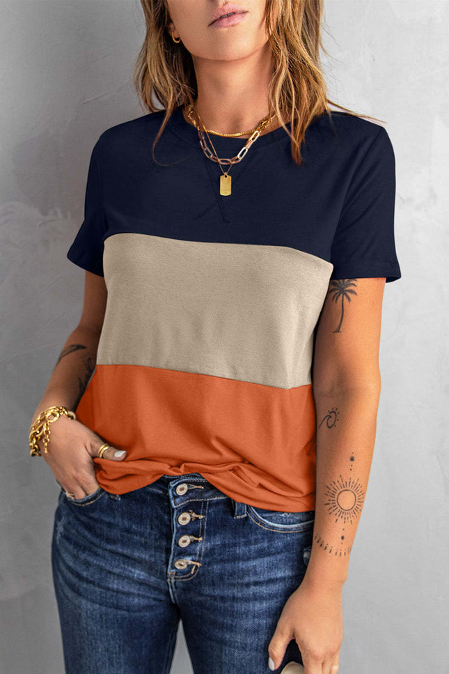 Match Color Short - Sleeved T-shirt