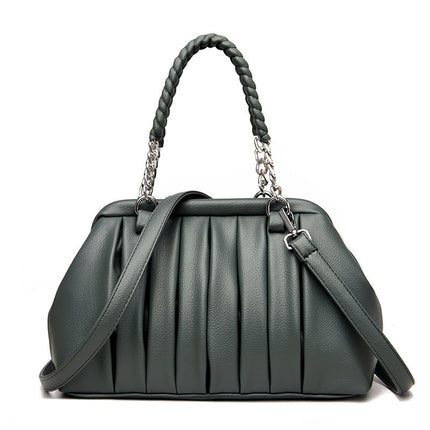 Nouveau sac en cuir tissé plissé de grande capacité à la mode
