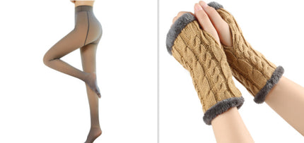 Gants moelleux doublés de polaire, tricotés torsadés, fuites de doigts