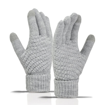 Gants de cyclisme tricotés chauds doublés en polaire, coupe-vent et protection contre le froid