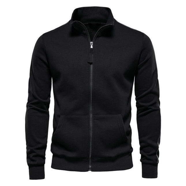 Sweat-shirt zippé à col montant pour homme