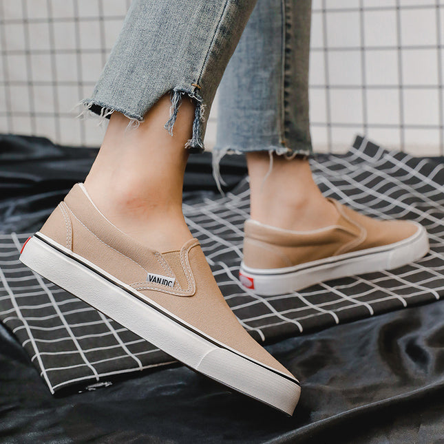 Stylish Canvas Slip-On Sneakers for Couples - Neutral & Casual