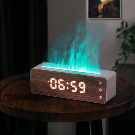 Humidificateur d'aromathérapie à flamme avec horloge