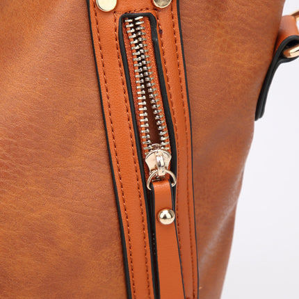 Sac fourre-tout vintage en cuir PU pour femme