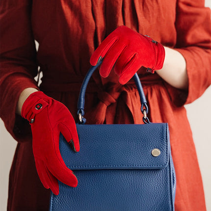 Gants en cuir véritable automne-hiver chauds et épais antidérapants pour écran tactile