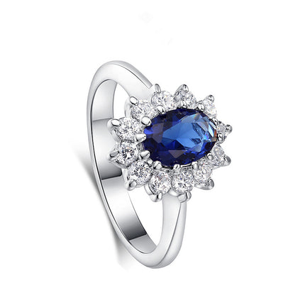 Bague en or avec zircon bleu de haute qualité populaire