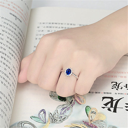 Bague en or avec zircon bleu de haute qualité populaire