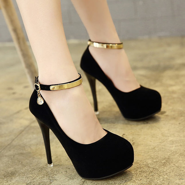 Women’s Metal Ankle Strap Pumps - Wedding & Party Heels