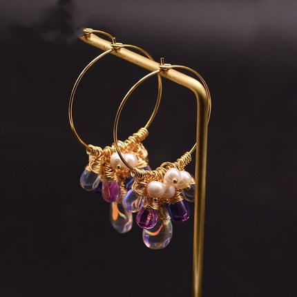 Boucles d'oreilles en perles et cristal tchèque