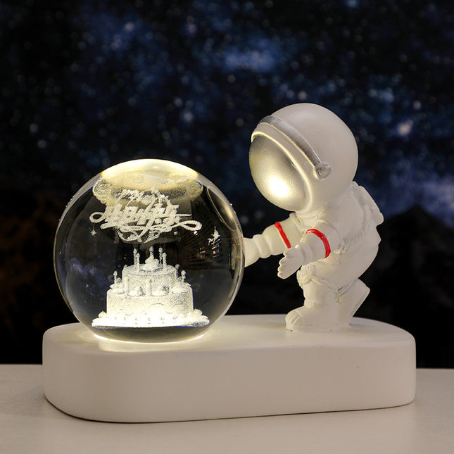 Glowing Astronaut Galaxy Crystal Ball Night Light