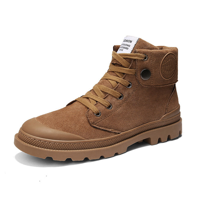 Men's Casual Boots - Genuine Leather, All-Season, Round Toe