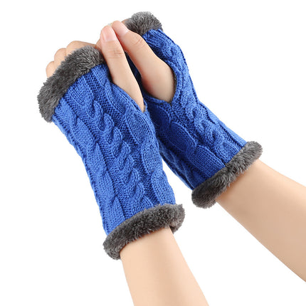 Gants moelleux doublés de polaire, tricotés torsadés, fuites de doigts