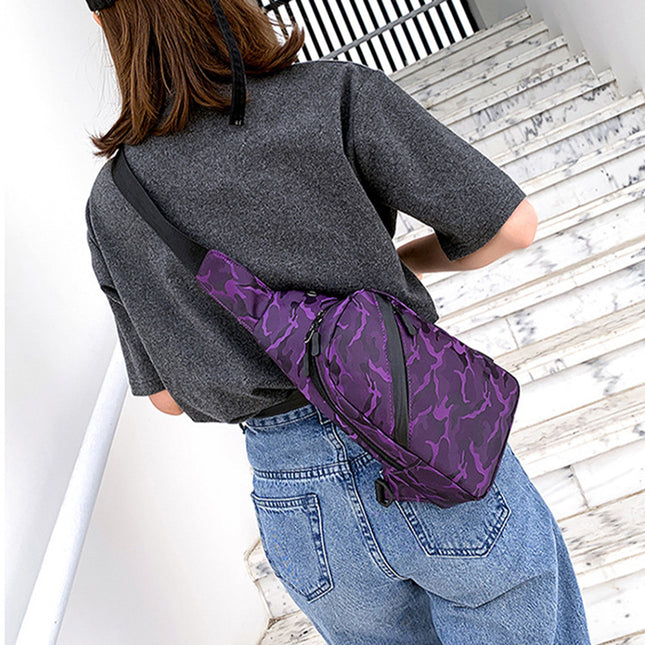 Sac à bandoulière camouflage pour homme avec trou pour écouteurs