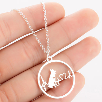 Pet Dog Footprints Paw Necklace