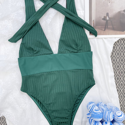 One-Piece Patchwork Swimsuit