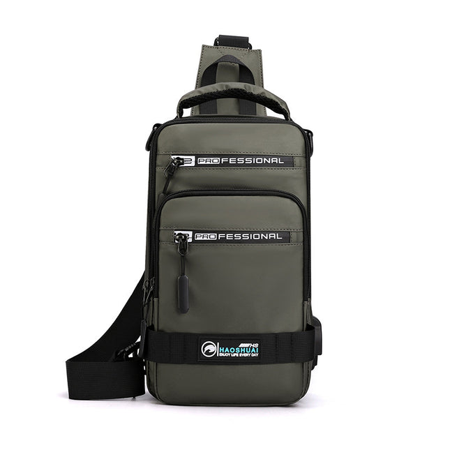 Sac à dos multifonctionnel en nylon pour hommes avec conception USB et étanche