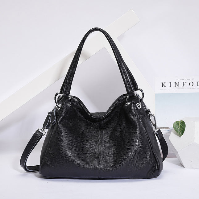 Sac à main fourre-tout et bandoulière en cuir véritable pour femme